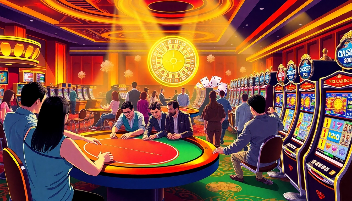 Gamblers enjoying exciting games at https://xx88.vegas/, showcasing poker, roulette, and dynamic slot machines.