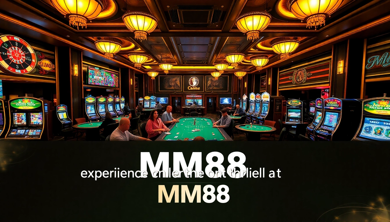 Experience thrilling gameplay at MM88 with vibrant slot machines and poker tables.